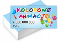 Wizytówki firmowe GOTOWY PROJEKT GRATIS 1000 sztuk ANIMACJE DLA DZIECI