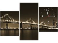 60CM 90 ZEGAR 3 ELEM MOST NOCĄ TANEL TEEMUSK ŚCIENNY