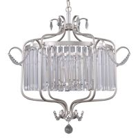 Żyrandol LAMPA wisząca RINALDO PND-33057-6-CH.S Italux OPRAWA glamour z kryształkami ZWIS na łańcuchu srebrny szampański
