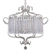 Żyrandol LAMPA wisząca RINALDO PND-33057-6-CH.S Italux OPRAWA glamour z kryształkami ZWIS na łańcuchu srebrny szampański