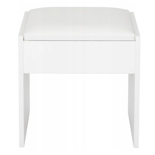 Taboret Do Toaletki Kosmetycznej Siedzisko Białe Pufa na Arena.pl