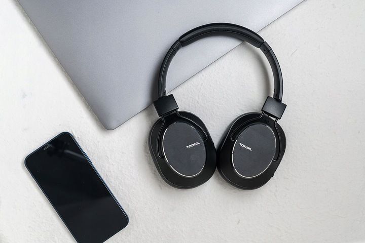 Tonsil Słuchawki Bezprzewodowe R65BT Bluetooth Nauszne ANC CZARNE +Mikrofon zdjęcie 6