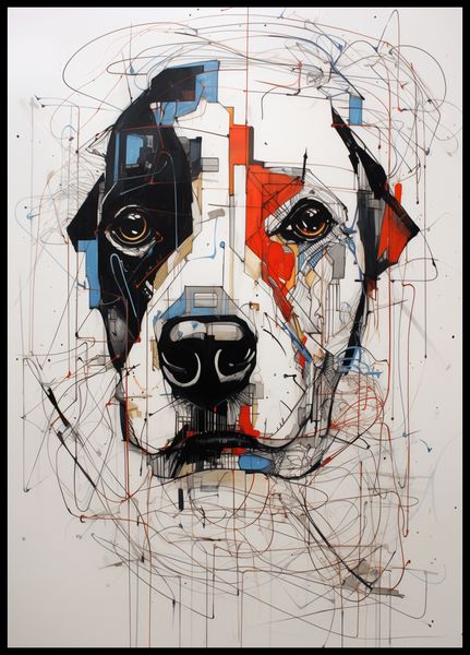 Plakat 64x90cm Przyrysowany Psiak zdjęcie 2