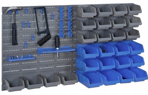 tablica ścienna z pojemnikami niebiesko-szara 44 elementy na Arena.pl