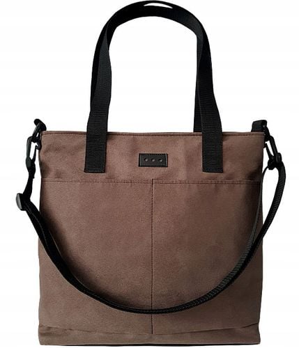 B.D Torebka damska zamszowa shopperka z kieszenią kolory z paskiem na Arena.pl