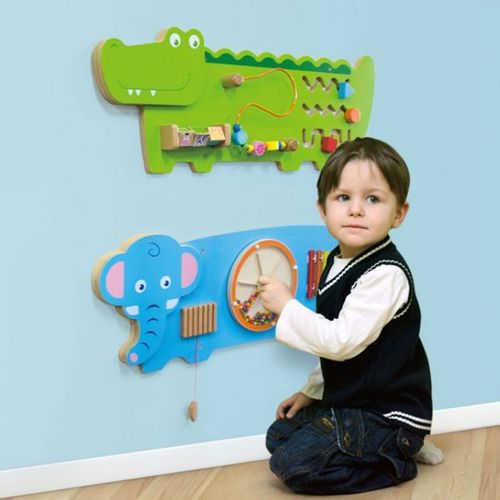 VIGA Tablica Sensoryczna Manipulacyjna Słonik Certyfikat FSC Montessori na Arena.pl