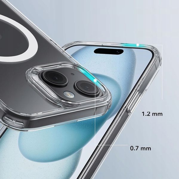 Etui Do iPhone 15 Plus +Szkło 9H WZMACNIANE 360° do MAGSAFE CLEAR CASE zdjęcie 2
