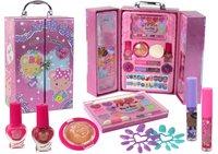 Zestaw Piękności Do Makijażu i Paznokci w Różowej Walizce