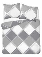 Pościel flanelowa 220x200cm. Flanela bawełniana gruba - kratka szara