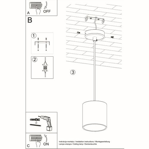 Lampa wisząca ORBIS 1 szary na Arena.pl