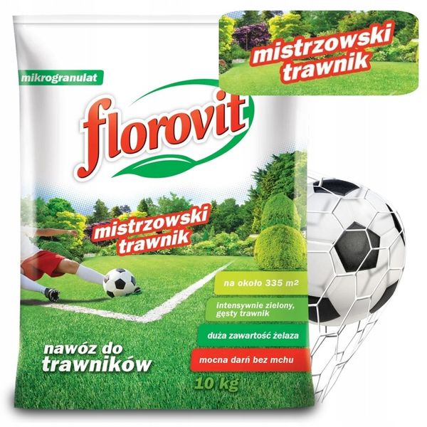 NAWÓZ DO TRAWY FLOROVIT MISTRZOWSKI TRAWNIK do trawy z mchem 10kg zdjęcie 1