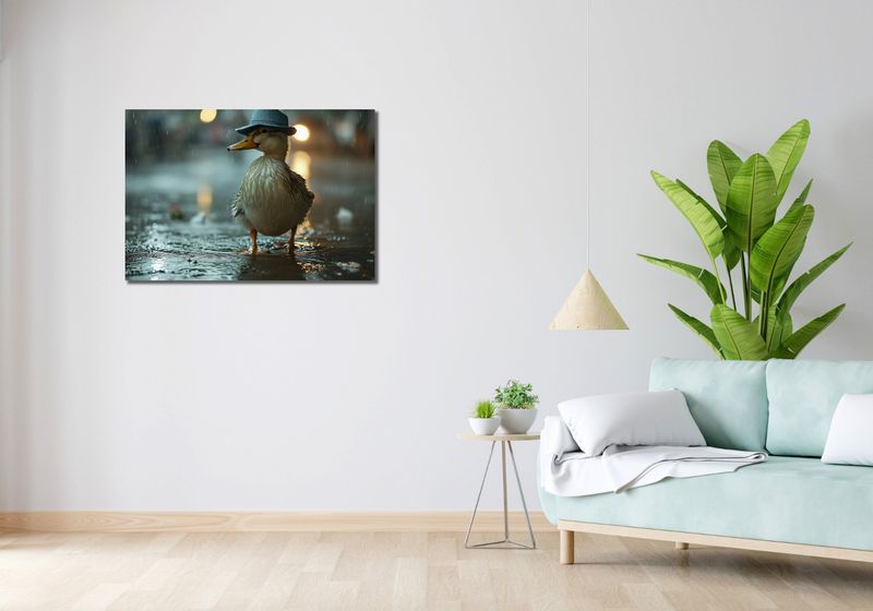 Obraz 90x60cm Kaczka w Kapeluszu zdjęcie 2