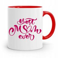 Kubek Czerwony Prezent Dla Mamy Best Mom Ever Z Nadrukiem Ze Zdjęciem