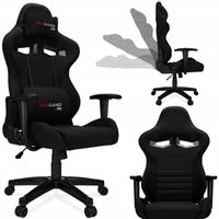 FOTEL GAMINGOWY PRO-GAMER by Yumisu AGURI PLUS MATERIAŁ CZARNY TKANINA