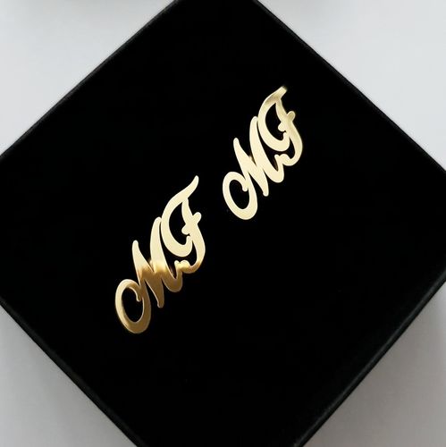 spinki do mankietów z Twoimi Inicjałami - mosiądz na Arena.pl