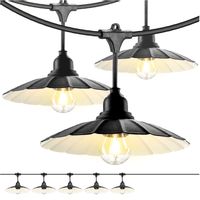 ZESTAW CRETE Girlanda ogrodowa 5m + kabel 10m + 5x klosz czarny M1 +żarówki