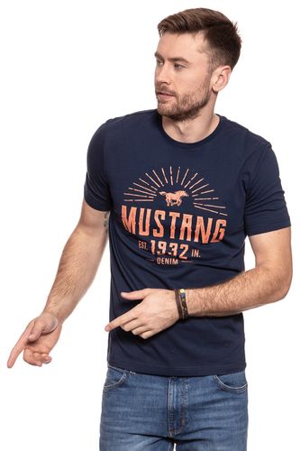 MUSTANG Basic Print Tee DRESS BLUES 1007533 5334 S na Arena.pl