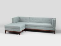 Narożnik by-TOM 3 osobowy L - niebieski, orzech, do salonu, do hotelu