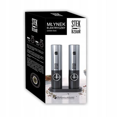2x Elektryczny Młynek do Mielenia Pieprzu i Soli AKUMULATOR USB na Arena.pl