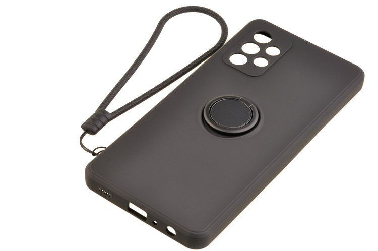 Etui Pastel Ring do Samsung Galaxy A72 czarny zdjęcie 1