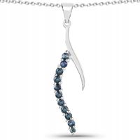 SREBRNY WISIOREK Z NATURALNYMI SZAFIRAMI