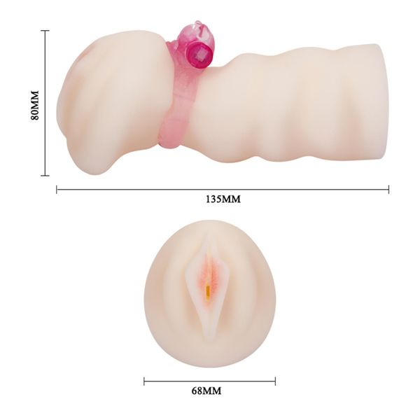Baile- Masturbator With Vibrating Ring, Flesh-Coloured zdjęcie 5
