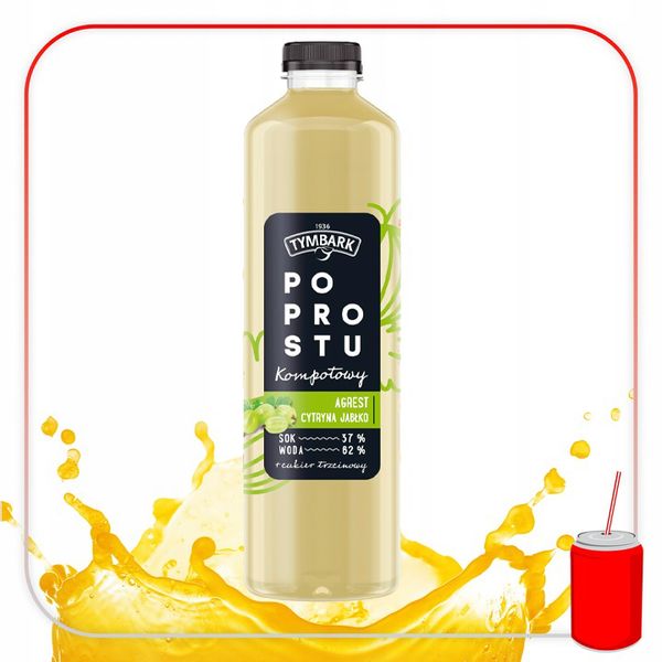 Tymbark Po Prostu Agrest Cytryna Jabłko 12 x 1.25 L zdjęcie 5
