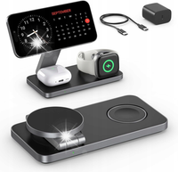STACJA INDUKCYJNA 3W1 ŁADUJĄCA KOMPLETNA SMARTWATCH TELEFON SŁUCHAWKI USB