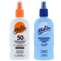 Malibu SPF50 Wodoodporny Spray 200ml + Balsam W Sprayu Po Opalaniu