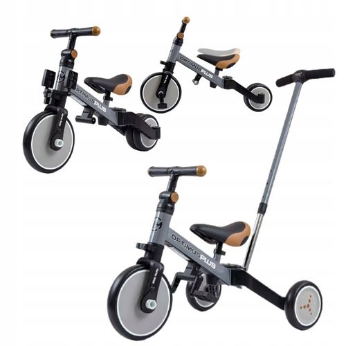 Rowerek 4w1 Milly Mally Optimus Plus Grey Sary + Rączka na Arena.pl