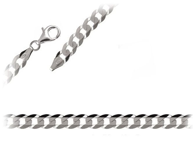 SREBRNY MĘSKI ŁAŃCUSZEK PANCERKA 6MM PANCER 60CM zdjęcie 1