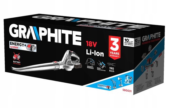Dmuchawa do liści akumulatorowa Energy+ GRAPHITE zdjęcie 4