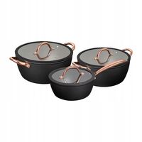 2 x KOMPLET GARNKÓW MG HOME ROSE GOLD 6 EL ALUMINIUM 16/20/24 CM INDUKCJA G