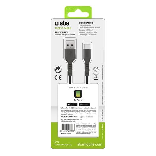 kabel przewód usb-a - usb-c 1.5m - czarny na Arena.pl
