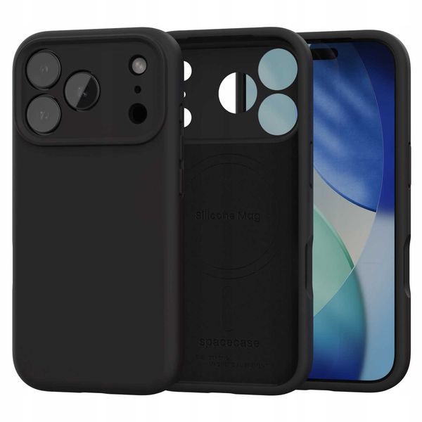 Spacecase Silicone Mag Iphone 17 Pro Black zdjęcie 6