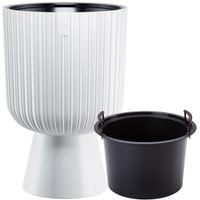 Doniczka okrągła Keli Mika 40 na nóżce | Biały