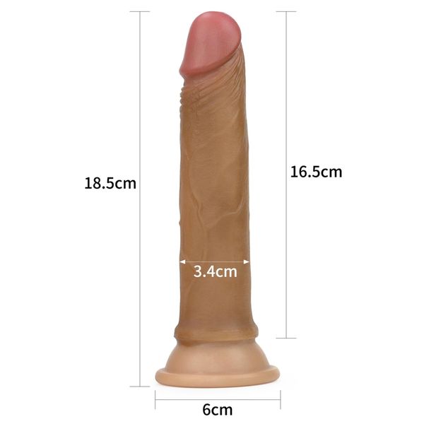 7'' Dual Layered Platinum Silicone Cock zdjęcie 2