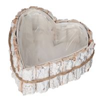 DONICZKA OSŁONKA DREWNIANA SERCE BIAŁA DONICZKI 20CM