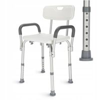 KRZESEŁKO KRZESŁO SIEDZISKO TABORET POD PRYSZNIC Z OPARCIEM PODŁOKIETNIKI