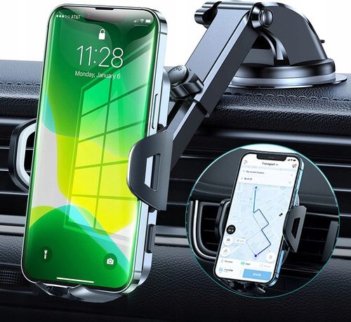 UCHWYT DO SAMOCHODU NA TELEFON SZYBĘ KOKPIT SOMOCHODOWY REGULOWANY na Arena.pl