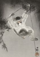 Plakat 70x100cm Monkey, Koson Japoński Vintage do Salonu