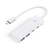 HUB adapter USB-C - USB-A USB-C z ładowaniem USB-C PD 100 W 0.15 m - biały