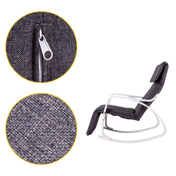 Fotel Bujany Regulowany Podnóżek Biała Rama zdjęcie 7