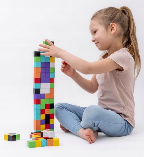 Klocki magnetyczne kostki STEM szcześciany konstrukcyjne 3d 96 elementów na Arena.pl