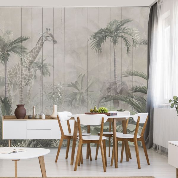 Fototapeta Tropikalne Drzewa ABSTRAKCJA Imitacja Desek 360cm x 240cm zdjęcie 7