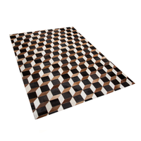 Dywan patchwork skórzany 140 x 200 cm brązowy ALPKOY