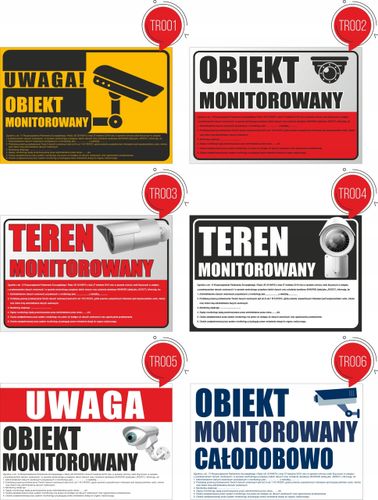 Tabliczka ZNAK tablica RODO Obiekt MONITOROWANY na Arena.pl