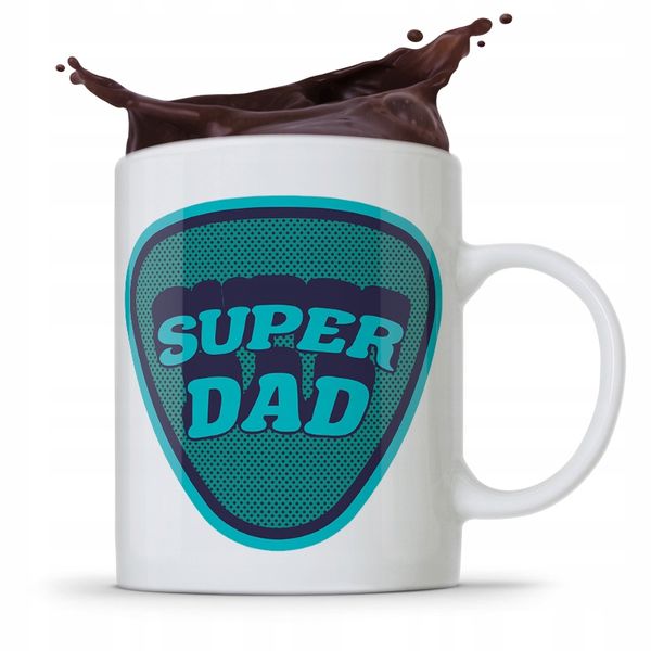Kubek Na Dzień Ojca Dla Taty Super Dad Prezent Z Nadrukiem Ze Zdjęciem zdjęcie 1