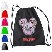 WOREK PLECAK SPORTOWY NA WF DLA DZIECI - MYSZKA MICKEY MIKI + IMIĘ! BAJKA