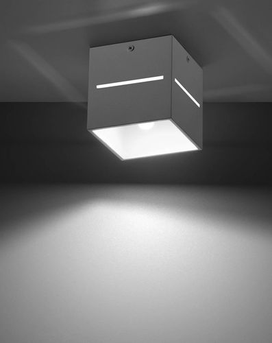 Plafon LAMPA sufitowa SL.0209 metalowa OPRAWA kwadratowa kostka cube biała na Arena.pl